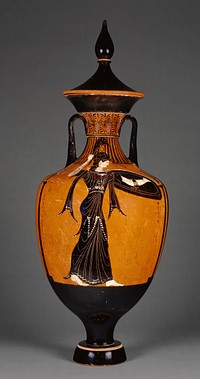 Attic Panathenaic Amphora with Lid by Marsyas Painter