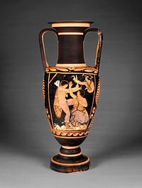 Paestan Vase with Lid (Perhaps from Another Vase) by Asteas