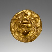Button with Curled Griffin (Harness Ornament)