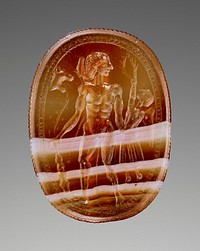 Engraved Scarab with Nike crowning Hercle