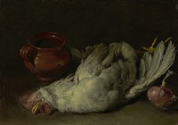 Still Life with Hen and Onion by Giacomo Ceruti