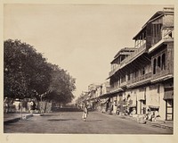 Calcutta street view by Francis Frith and Co