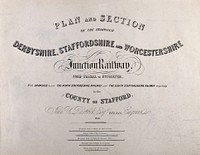 Proposed Derbyshire, Staffordshire and Worcester Railway: title page. Lithograph, 1846.