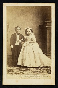 Mr. & Mrs. "General Tom Thumb" in their wedding costume.