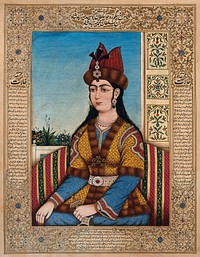 A female member of the Mughal royal family. Gouache painting by an Indian painter.
