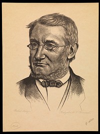 Julius Robert von Mayer. Wood engraving by Hummel, 18--.