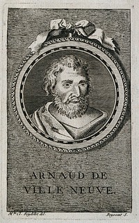 Arnoldus of Villanova. Line engraving by Beyssent after Mlle. Cl. Reydellet.