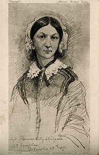 Florence Nightingale. Photogravure after G. Scharf, 1857.