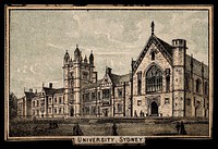 University, Sydney, New South Wales. Coloured lithograph.
