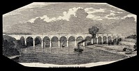 The Croton aqueduct, Harlem River Bridge, New York. Wood engraving.