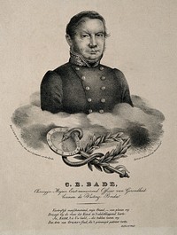 C. E. Bade. Lithograph after P. van den Eynde.