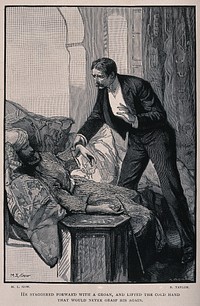 Captain Ducie approaches the dead body of M. Platzoff. Process print after R. Taylor after M. L. Gow.