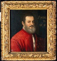 A man once designated as Andreas Vesalius (1514-1564), anatomist. Oil painting by a follower of a Venetian painter, 16th century.