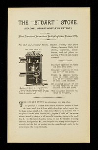 The "Stuart" stove : (Colonel Stuart-Wortley's patent) : medal awarded at International Health Exhibition, London, 1884.