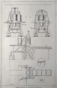 Clayton's patent tile, brick and pipe machine.