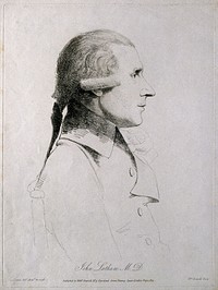 John Latham. Soft-ground etching by W. Daniel, 1812, after G. Dance, 1798.