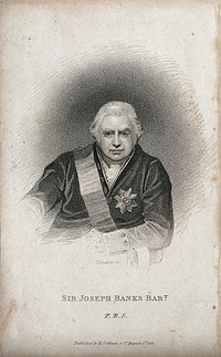 Sir Joseph Banks. Stipple engraving by J. Thomson, 1820.