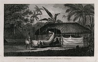 The dead body of Tee, one of the chiefs of the island of Tahiti, in a state of preservation. Engraving by W. Byrne, 1784, after J. Webber.