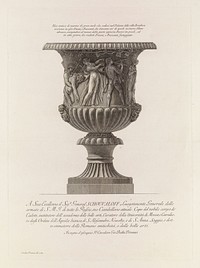 A marble vase sculpted with bacchic revels. Etching by G.B. Piranesi, ca. 1770.