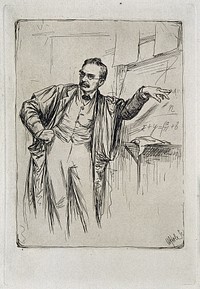 George Chrystal. Etching by W. Hole, 1884.