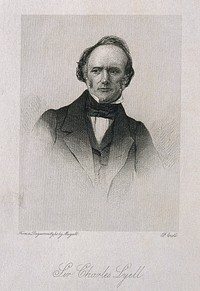 Sir Charles Lyell. Line engraving by F. Croll after J. Mayall.