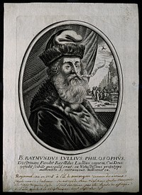 Ramón Lull [Lully]. Line engraving.