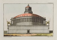 Rome: Castel Sant'Angelo (mausoleum of Hadrian). Coloured engraving, ca. 1804-1811.