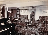 University College Hospital: a sitting room, probably for staff. Photograph.