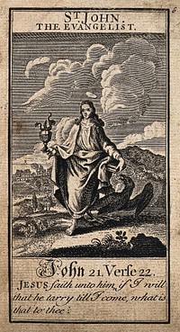 Saint John the Evangelist. Engraving.