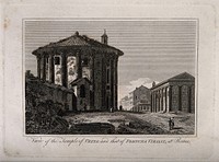 Temple of Vesta or Fortuna Virilis, Rome. Engraving.