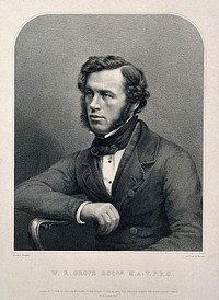 Sir William Robert Grove. Lithograph by W. Bosley, 1849, after A. Claudet.