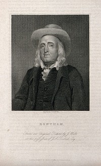 Jeremy Bentham. Stipple engraving by J. Posselwhite after J. Watts.