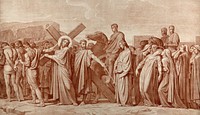 Christ bearing his cross. Photolithograph after H. Flandrin.