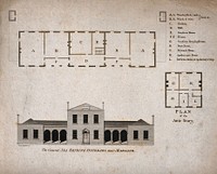 General Sea Bathing Infirmary, Margate, Kent: with floor plans and key. Line engraving by Darton & Harvey.