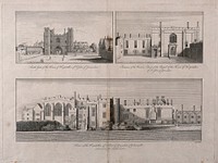 Hospital of the Knights of St. John of Jerusalem, Clerkenwell, London. Engraving after W. Hollar.