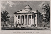 Hunterian Museum, Glasgow. Line engraving by A. Fox, 1830, after T.H. Shepherd.