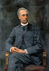 Albert Nachet, microscopist. Oil painting by Harry Herman Salomon after a photograph.