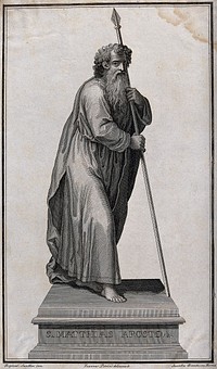 Saint Matthew. Engraving by S. Bianchi after G. Petrini after Raphael.