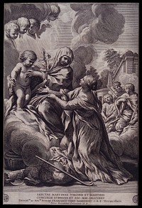 Saint Martina. Engraving after Pietro Berrettini da Cortona.