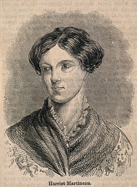 Harriet Martineau. Wood engraving.