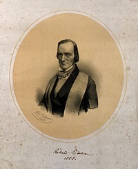 Sir Richard Owen. Lithograph by R. Hoffmann, 1857.