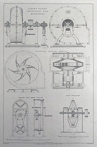 Engineering: four machines. Lithograph by Martin and Hood, 1852, after W. J. Lindsey.