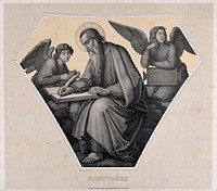 Saint Matthew. Lithograph by J.G Schreiner.