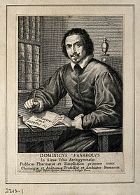 Domenico Panaroli. Line engraving by G. M. Testana after himself.