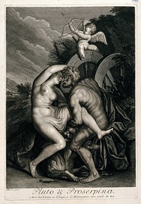 The rape of Proserpine. Engraving after Titian.