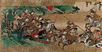 A great battle between two armies. Painting by a Chinese artist, ca. 1850.