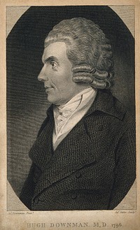 Hugh Downman. Line engraving by J. Fittler after J. Downman, 1796.