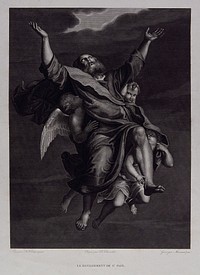 Saint Paul. Line engraving by Massard after C.A. Chasselat after D. Zampieri, il Domenichino.