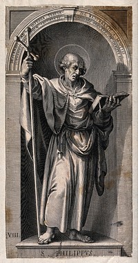 Saint Philip. Line engraving by L. Kilian, 1623, after J.M. Kager.