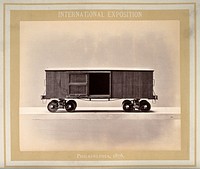 Philadelphia International Exposition, 1876: American Civil War freight car: a model. Photograph, 1876.